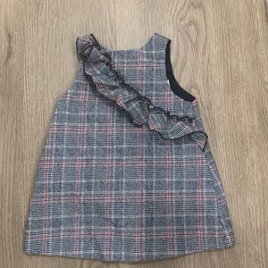 EUC Zara Baby Girl dress microplad ruffle‎ button details size 12/18 months